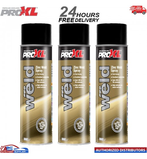 3x PRO XL ZINC WELD SPRAY AEROSOL PROXL PROWELD 500ML